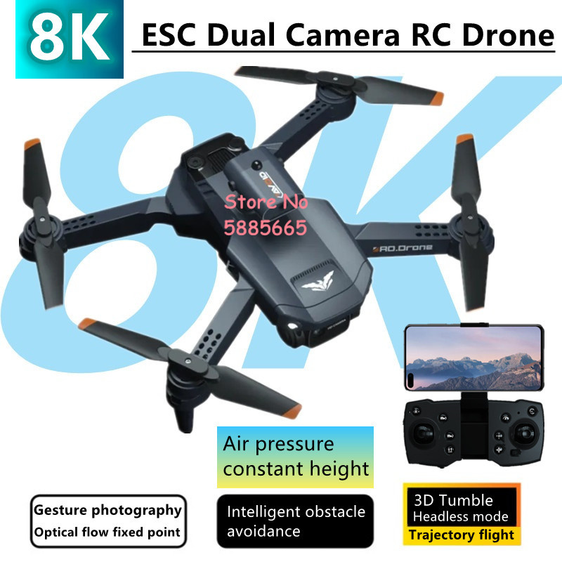 Drone Flight Controller - 8k esc câmera dupla mini dobrável