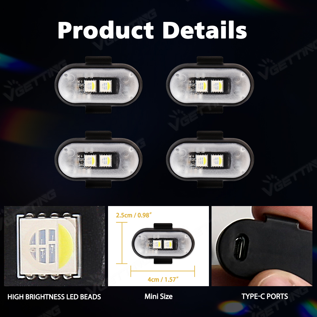 4 pçs mini drone luz estrobosc - Drone Led Light avaliação e preço
